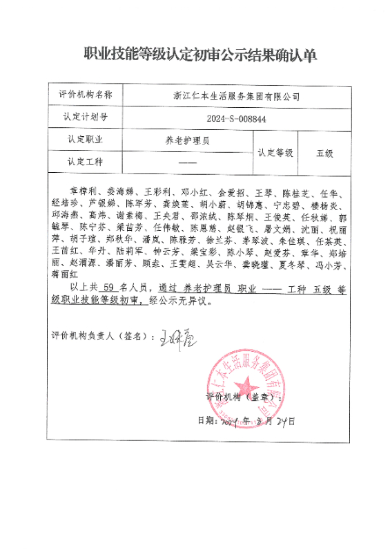 2024-S-008844职业技能等级认定初审公示结果确认单