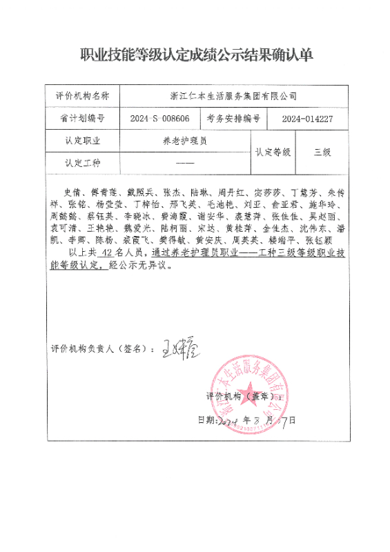 2024-S-008606职业技能等级认定成绩公示结果确认单