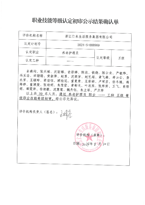 2024-S-008969职业技能等级认定初审公示结果确认单